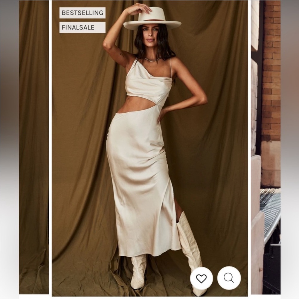 12TH TRIBE Biltmore Champagne Midi Dress in SMALL